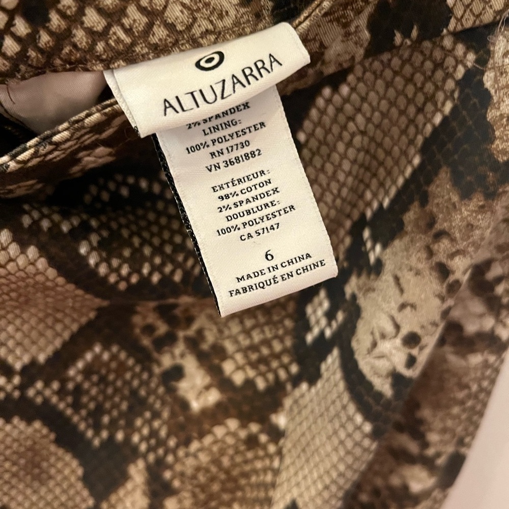 Altuzarra snake print lined skirt with front slit nwot - Picture 2 of 13